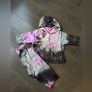 Pink & Brown Tie-Dye Matching Baby Outfit
